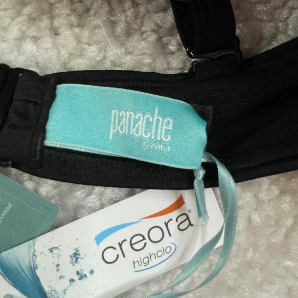 Panache Anya Riva Twist Bandeau Bikini Swim Top Black 38 DD